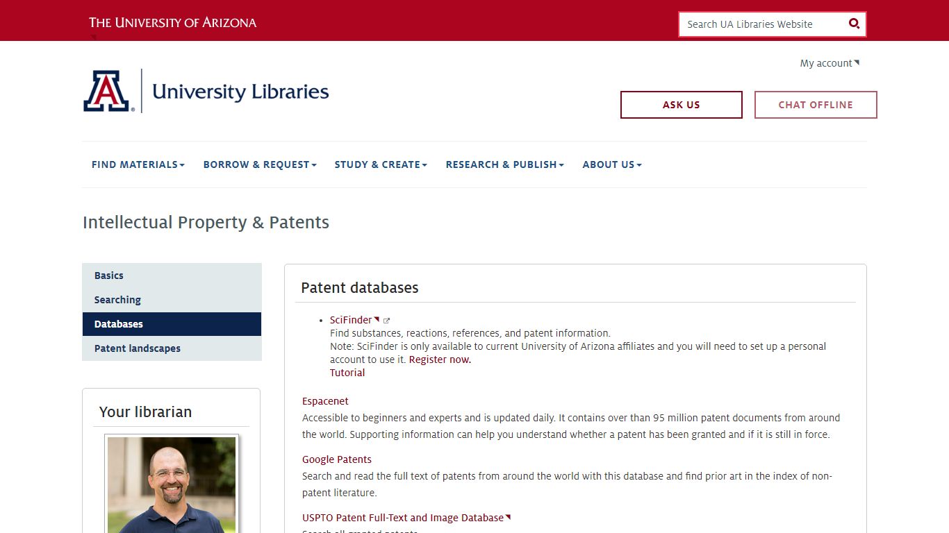 Databases - Intellectual Property & Patents - University of Arizona